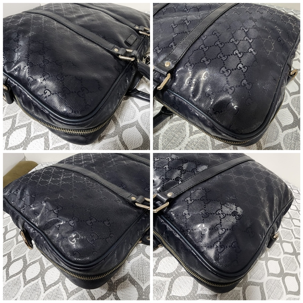 Gucci GG Imprimé Briefcase/Laptop Bag Navy Blue - Picture 12 of 14